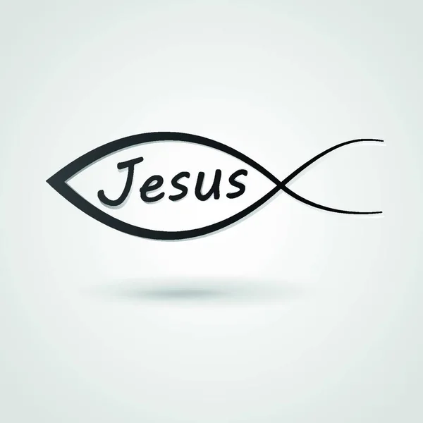 Gesù Pesce Icona Vettoriale Illustrazione — Vettoriale Stock