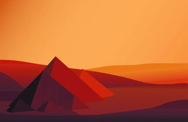 Egypte Piramides Kleurrijke Vector Illustratie — Stockvector