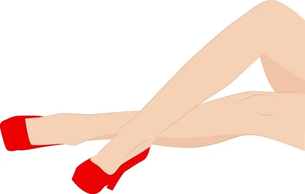 Γυναικεία Πόδια Πολύχρωμη Διανυσματική Απεικόνιση — Διανυσματικό Αρχείο