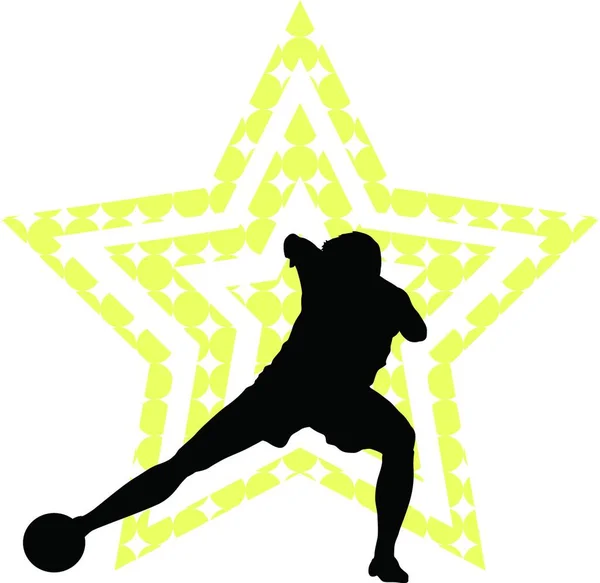 Concept Star Football Avec Joueur — Image vectorielle