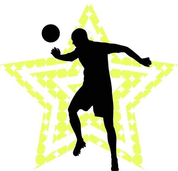 Concepto Estrella Fútbol Con Jugador — Archivo Imágenes Vectoriales
