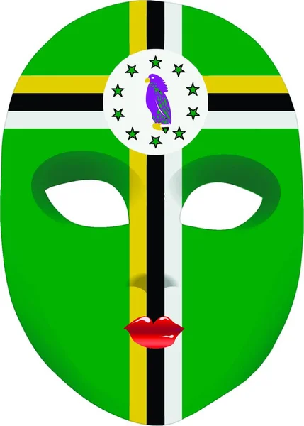 Dominica Máscara Ilustração Vetorial Colorido — Vetor de Stock