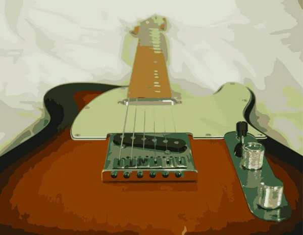 Guitarra Ilustração Vetorial Colorido — Vetor de Stock