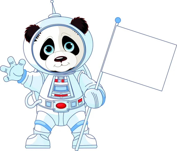 Astronaut Panda Kleurrijke Vector Illustratie — Stockvector