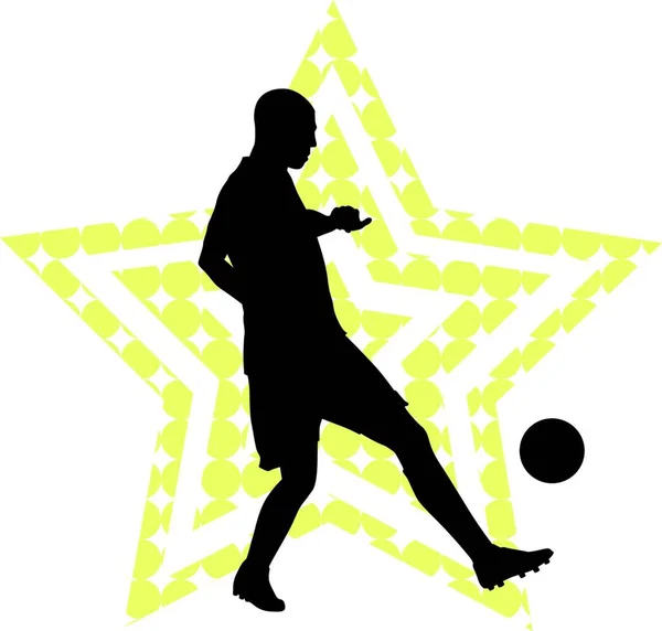 Concepto Estrella Fútbol Con Jugador — Archivo Imágenes Vectoriales