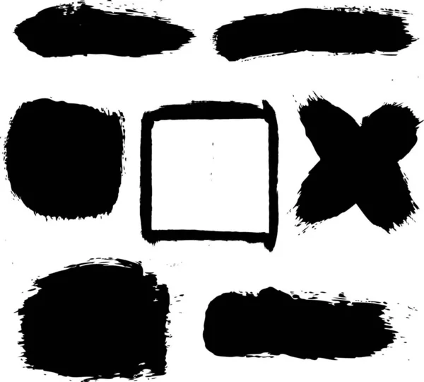 Black Blobs Set Illustration Vectorielle Colorée — Image vectorielle
