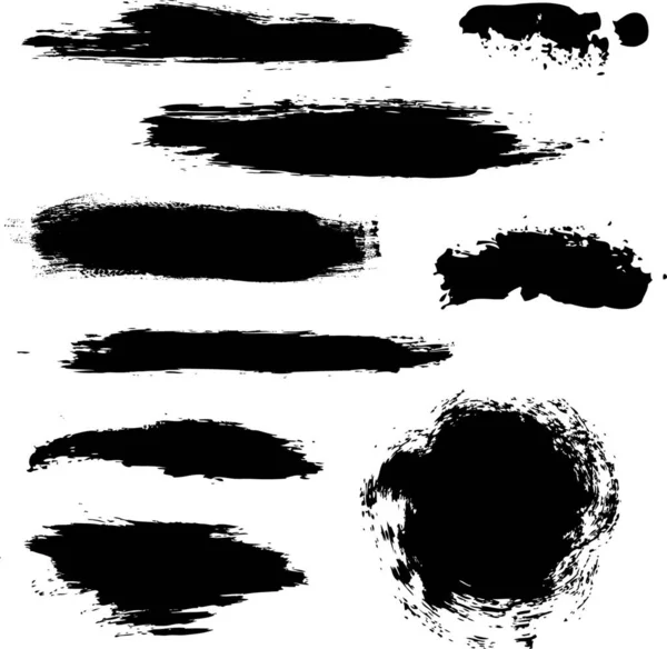 Conjunto Manchas Negras Ilustración Vectorial Colorido — Vector de stock