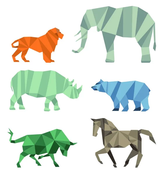 Illustration Cubist Wildlife — Stock Vector