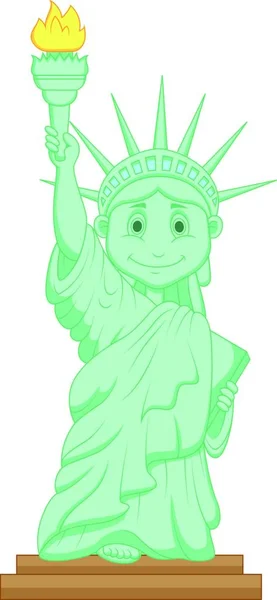 Illustration Liberty Statue Cartoon — Stock Vector