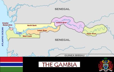 Gambiya bölümlerinin gösterimi