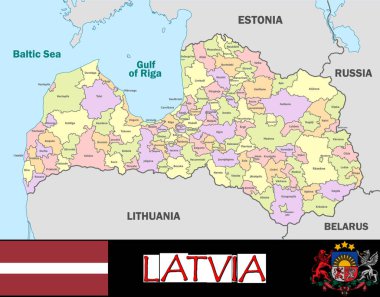 Letonya bölümlerinin gösterimi