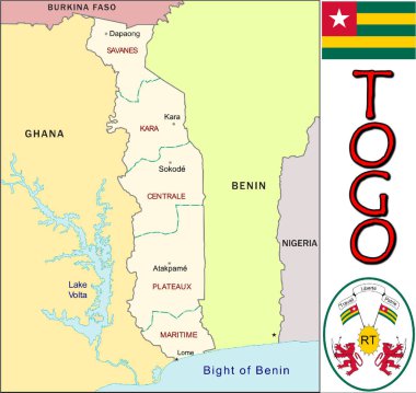Togo bölümlerinin gösterimi