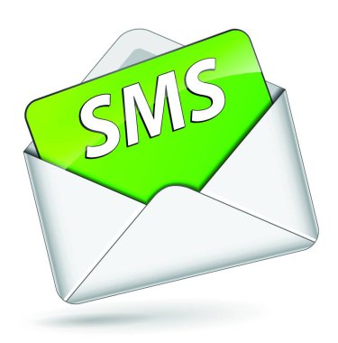 Vektör sms zarf simgesi, vektör illüstrasyonu 