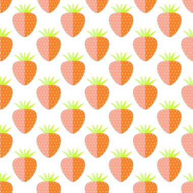 Düz çilek arkaplan vektör çizimi 