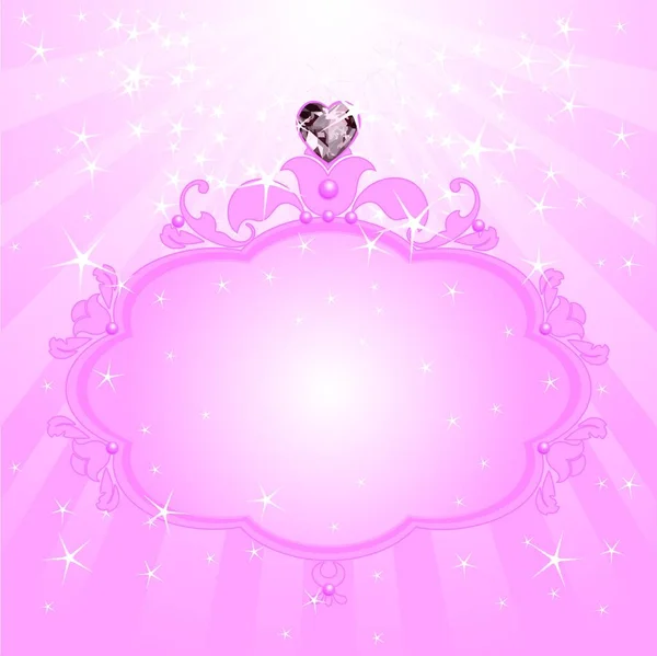 Illusztráció Hercegnő Rózsaszín Keret — Stock Vector