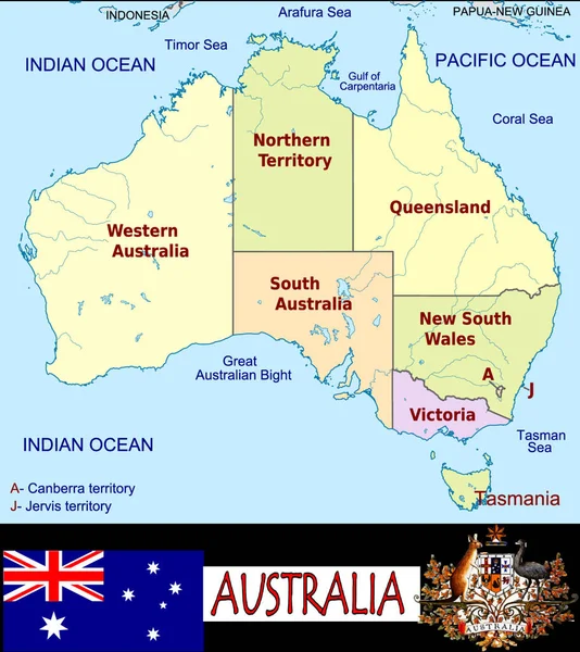 Иллюстрация Подразделений Австралии — стоковый вектор