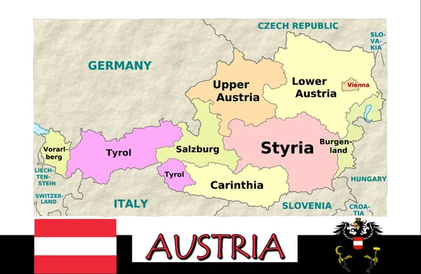 Illustrazione Delle Divisioni Austria — Vettoriale Stock