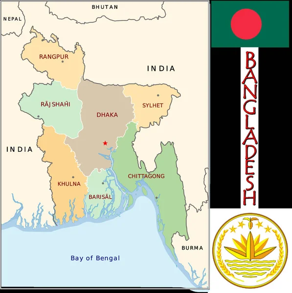 Ilustrace Bangladéšských Divizí — Stockový vektor