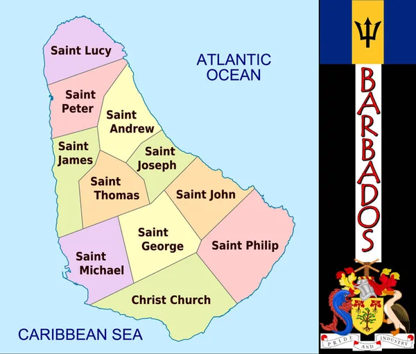 Illustrazione Delle Divisioni Delle Barbados — Vettoriale Stock