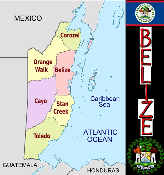 Illustration Der Divisionen Belize — Stockvektor