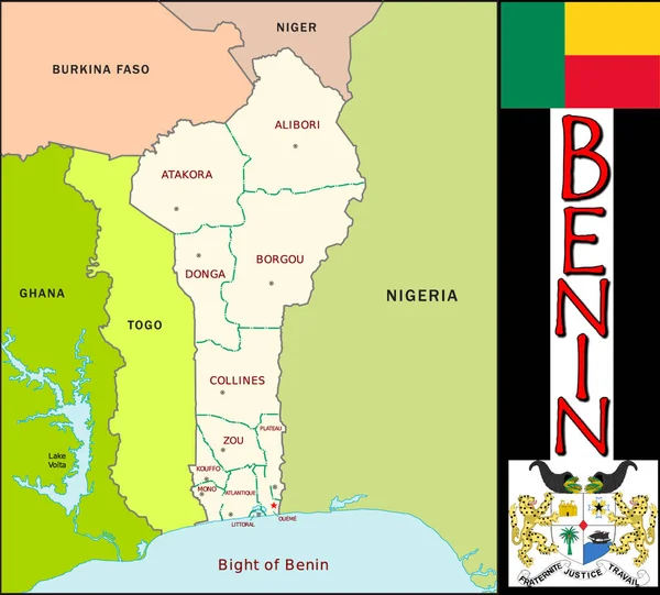 stock vector illustration of the Benin divisions