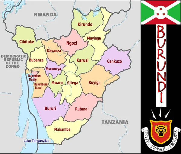 Burundi Bölümlerinin Çizimi — Stok Vektör
