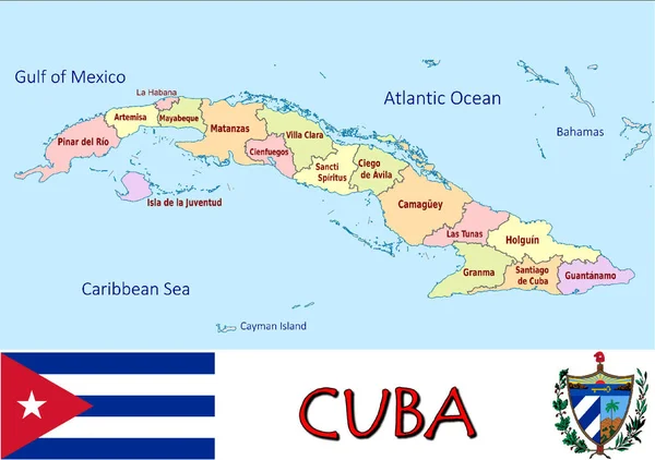 Ilustración Las Divisiones Cuba — Vector de stock