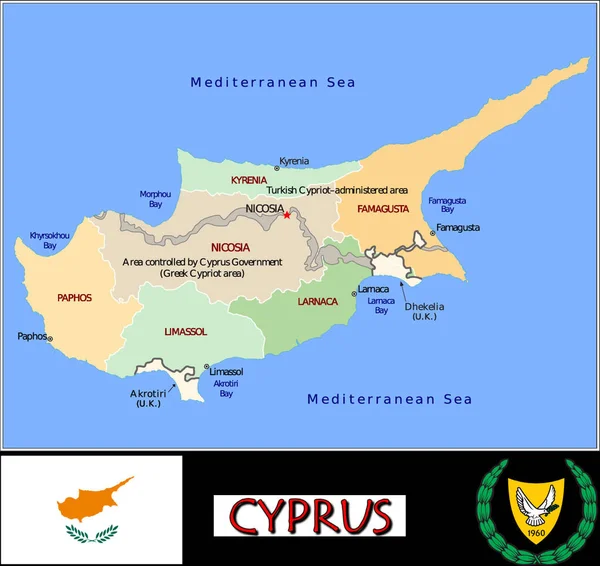 Ilustração Das Divisões Chipre — Vetor de Stock