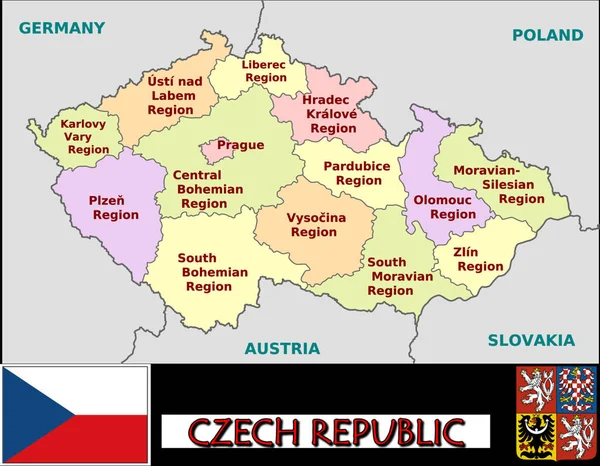 Illustration Czech Republic Divisions — Stock Vector