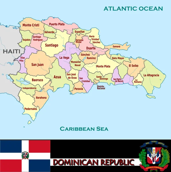 Illustration Des Divisions République Dominicaine — Image vectorielle