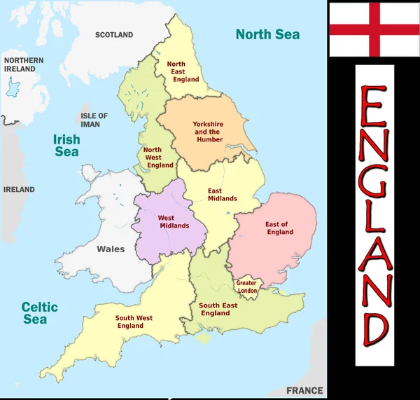 Ilustración Las Divisiones Inglaterra — Vector de stock