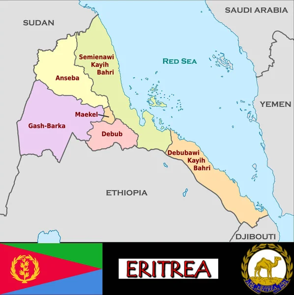 Illustratie Van Divisies Van Eritrea — Stockvector