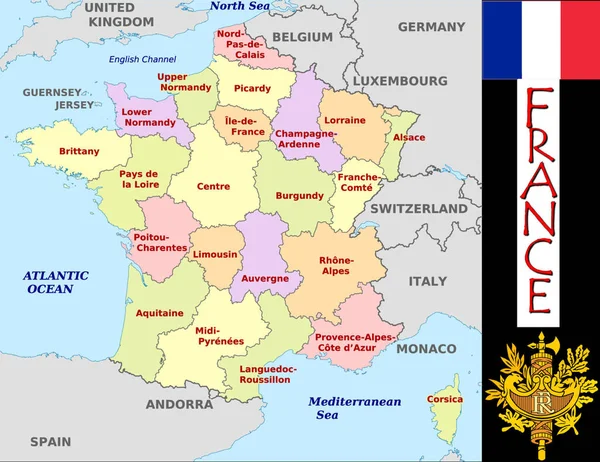 Illustration Des Divisions France — Image vectorielle