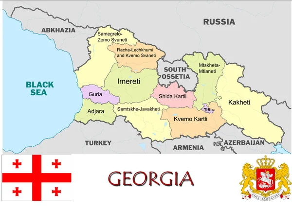 Illustration Georgia Divisions — Stock Vector