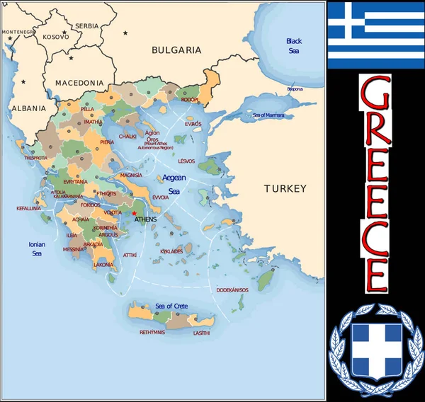 Ілюстрація Дивізій Греції — стоковий вектор