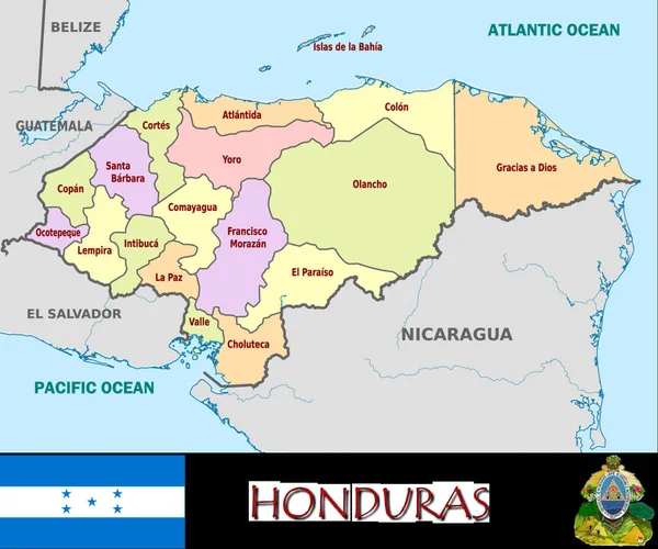 Ilustração Das Divisões Honduras —  Vetores de Stock