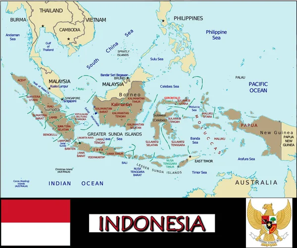 Illustratie Van Indonesische Afdelingen — Stockvector