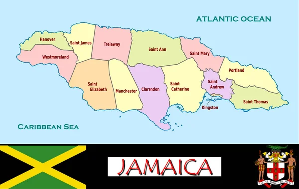 Illustratie Van Jamaica Divisies — Stockvector