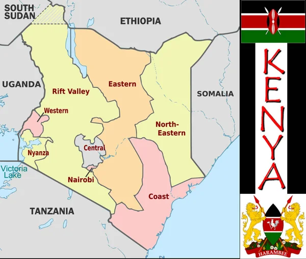 Ilustrasi Pembagian Kenya - Stok Vektor
