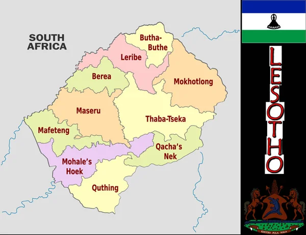 Ilustración Las Divisiones Lesotho — Vector de stock