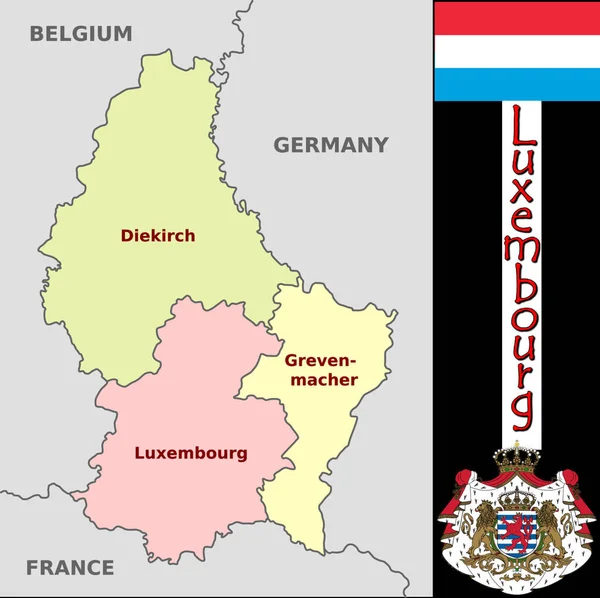 Illustration Des Divisions Luxembourgeoises — Image vectorielle