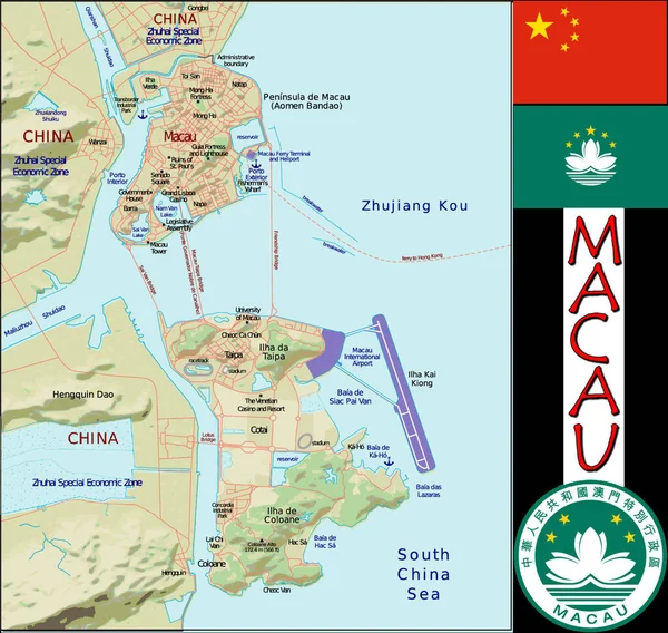 Απεικόνιση Των Διαιρέσεων Μακάο — Διανυσματικό Αρχείο