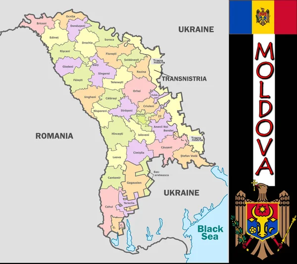 Ilustrace Moldavských Rozdělení — Stockový vektor