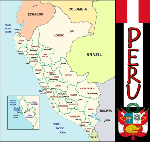 Ilustração Das Divisões Peru — Vetor de Stock