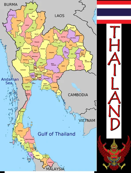 Thaiföldi Körzetek Szemléltetése — Stock Vector