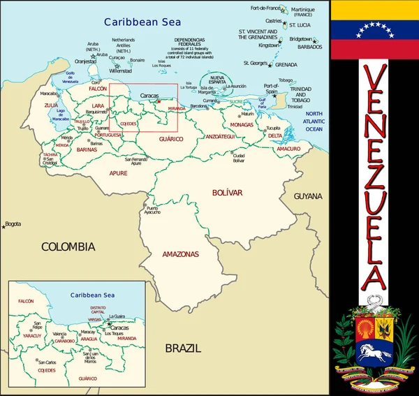Illustration Der Spaltung Venezuelas — Stockvektor