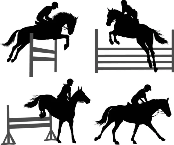 Illustrazione Del Set Sportivo Equestre — Vettoriale Stock