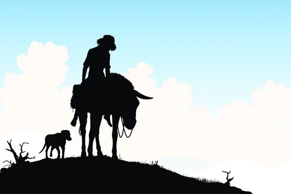 Illustration Des Eselreisenden — Stockvektor