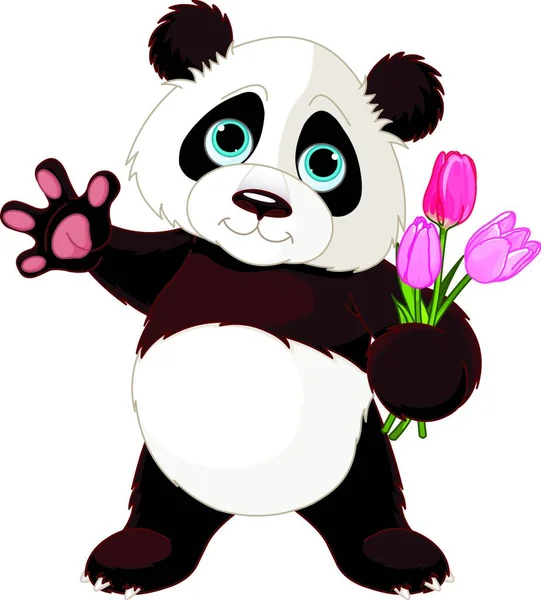 Illustration Panda Heureux — Image vectorielle