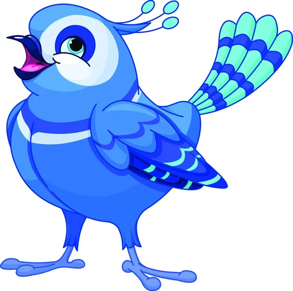 Illustrazione Dell Uccello Azzurro — Vettoriale Stock